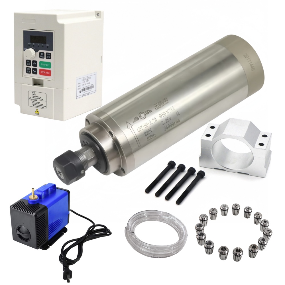 2.2Kw Water Cooled Spindle Kit Vfd - Kit CNC com Motor Spindle Refrigerado