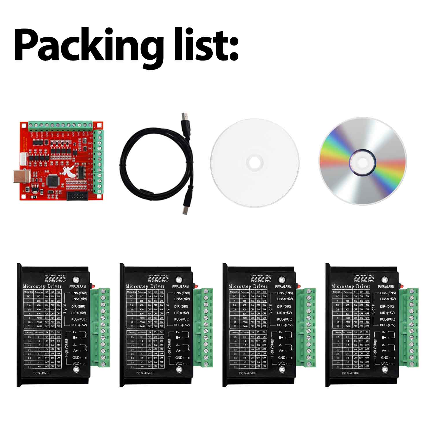 4 peças driver de motor de pas - Mach3 Usb Cnc Controller 4 Axis 100Khz avaliação e preço